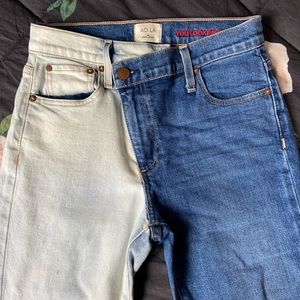 Alice + Olivia Two-Tone Blue and White Jeans